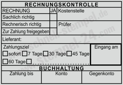 Kontrollstempel Rechnung Zahlungsziel Zahlung Freigegeben • 5208 •