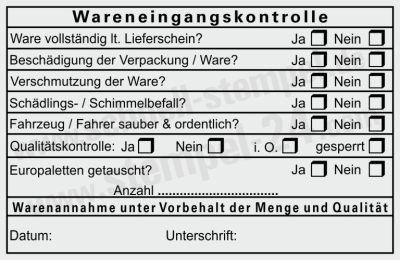 Stempel Wareneingangskontrolle Qualitätskontrolle Paletten Getauscht • 5211