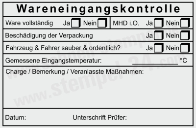 HACCP-Stempel Wareneingangskontrolle Mindesthaltbarkeit Charge • 5211