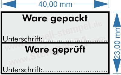 Stempel Ware gepackt - Ware geprüft • 5200