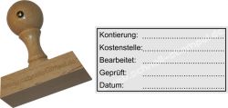 Holzstempel 30 x 60 mm Kontierung-Kostenstelle-Bearbeitet