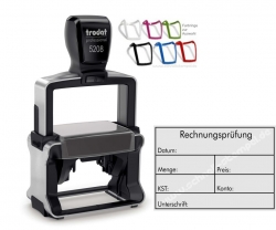 Kontierungsstempel Rechnungsprüfung Menge Preis Kostenstelle Konto Unterschrift • Trodat 5208