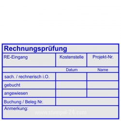 Kontierungsstempel Rechnungsprüfung Kostenstelle Projektnummer 5211