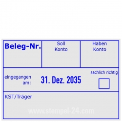 5480 Buchungsstempel Beleg-Nr. KST/Träger