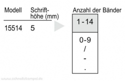 15514 Trodat Classic Ziffernbandstempel 5 mm mit 14 Bänder