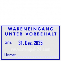 5460 Trodat Wareneingangsstempel unter Vorbehalt