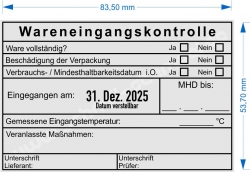 54110 Trodat Wareneigangskontrolle MHD Unterschrift Lieferant