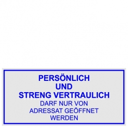 Stempel Persönlich und Streng Vertraulich 5204