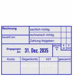 5480 Kontierungsstempel Rechnung Zahlung gebucht Konto Gegenkonto Kostenstelle gescannt