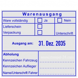 54110 Trodat Professional Warenausgangsstempel-Ware vollständig-Lieferschein-Verpackung-Unterschrift-Kennzeichen Fahrzeug-Kennzeichen Auflieger