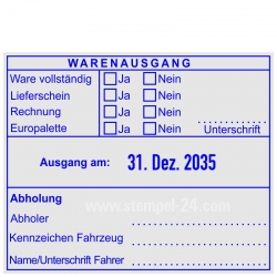 54110 Trodat Professional Warenausgangsstempel-Ware vollständig-Lieferschein-Rechnung-Europalette-Unterschrift-Kennzeichen Fahrzeug