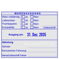 54110 Trodat Professional Warenausgangsstempel-Ware vollständig-Lieferschein-Frachtpapiere-Europalette-Unterschrift