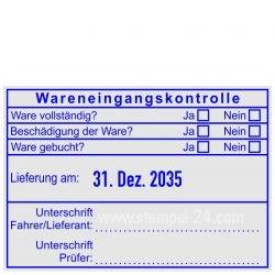 5480 Stempel Wareneingangskontrolle Unterschrift Fahrer Lieferant Prüfer