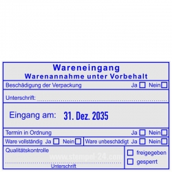 Wareneingangsstempel Termin 54110