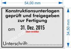 5474 Trodat Konstruktionsunterlagen Fertigung freigegeben