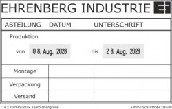 54126 Stempel mit Doppeldatum Links/Rechts und individueller Stempelplatte