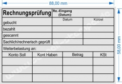 Holzstempel 60x90 Rechnungsprüfung Kostenstelle Datum