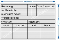 Holzstempel 60x90 Rechnung Weiterbelastung