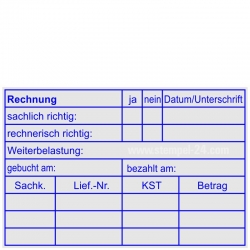 Holzstempel 60x90 Rechnung Weiterbelastung