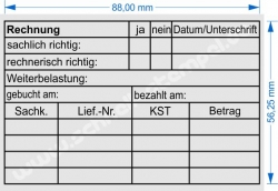 Holzstempel 60x90 Rechnung Weiterbelastung gebucht