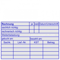 Holzstempel 60x90 Rechnung Weiterbelastung gebucht