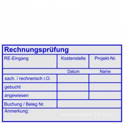 Holzstempel 60x90 Rechnungsprüfung Kostenstelle