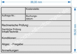 Holzstempel 60x90 Kostenstelle Auftragsnummer