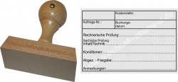 Holzstempel 60x90 Kostenstelle Auftragsnummer