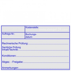 Holzstempel 60x90 Kostenstelle Auftragsnummer