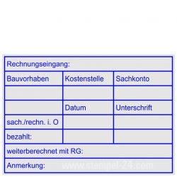 Holzstempel 50x70 Rechnungsprüfung Bauvorhaben