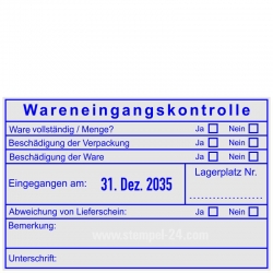 Stempel Wareneingangskontrolle Lagerplatz • Trodat Professional 54110 •