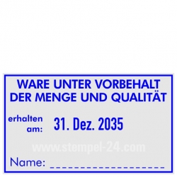 5460 Trodat Wareneingangsstempel Ware unter Vorbehalt