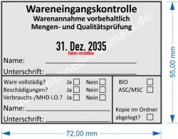 54120 Stempel Wareneingangskontrolle Mengen Qualitätsprüfung ASC / MSC