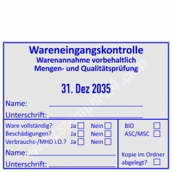 54120 Stempel Wareneingangskontrolle Mengen Qualitätsprüfung ASC / MSC