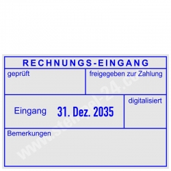 5480 Kontierungsstempel Rechnung Eingang geprüft freigegeben verstellbar Bemerkung digitalisiert