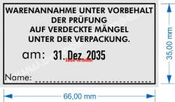 5480 Trodat Professional Warenannahme unter vorbehalt auf verdeckte Mängel