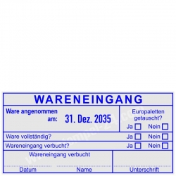 Stempel Wareneingang Ware vollständig verbucht • Trodat Professional 54110 •