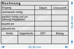 Rechnungstabellenstempel Trodat Professional 5211 Konto Gegenkonto Kostenstelle Betrag