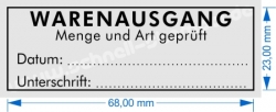 Stempel Warenausgang Menge Art geprüft Trodat Printy 4915