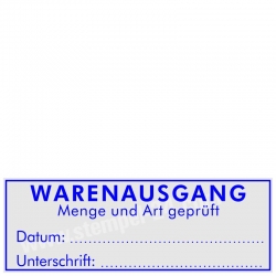 Stempel Warenausgang Menge Art geprüft Trodat Printy 4915