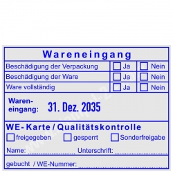 Stempel Wareneingang WE-Karte Qualitätskontrolle • Trodat Professional 54110 •