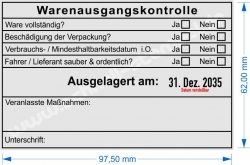 54120R Stempel Warenausgangskontrolle Ware ausgelagert