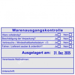 54120R Stempel Warenausgangskontrolle Ware ausgelagert