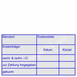 Stempel Mandant Kostenstelle Kostenträger 5274