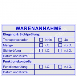 5208 Stempel Warenannahme Funktionskontrolle Sichtprüfung