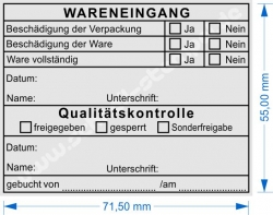 Stempel Wareneingangsstempel Qualitätskontrolle 5211