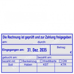 Buchungsstempel Rechnung ist geprüft Betrag freigegeben • Trodat 54110