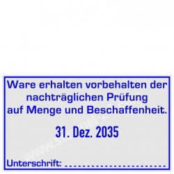 5474 Trodat Professional Wareneingangsstempel Prüfung auf Menge und Beschaffenheit