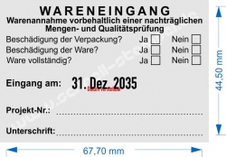 Stempel Wareneingang Projekt-Nummer • Trodat Professional 54110 •