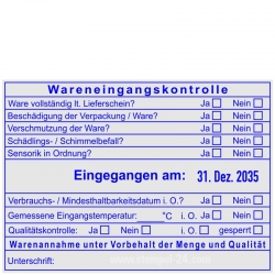 54120R Stempel Wareneingangskontrolle Qualität Eingangstemperatur